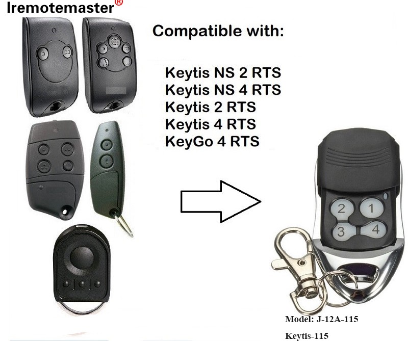 Keytis NS 2 RTS Keytis NS 4 RTS Chaw nres tsheb qhov rooj chaw taws teeb tswj 433.42MHz